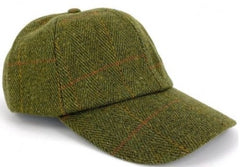 Tweed Baseball Cap Teflon Coated in Olive Green